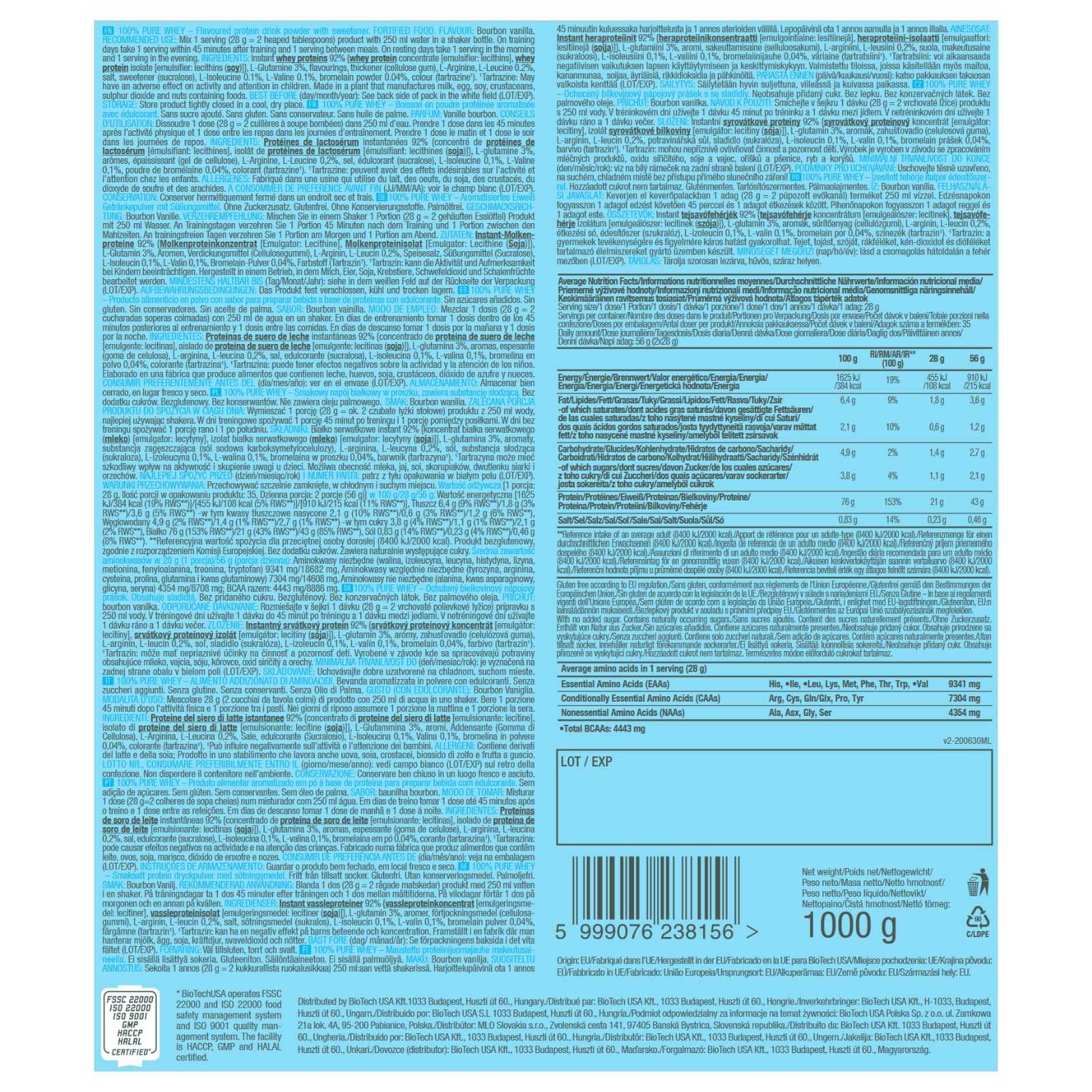 Biotech USA 100% Whey Pure 454 g