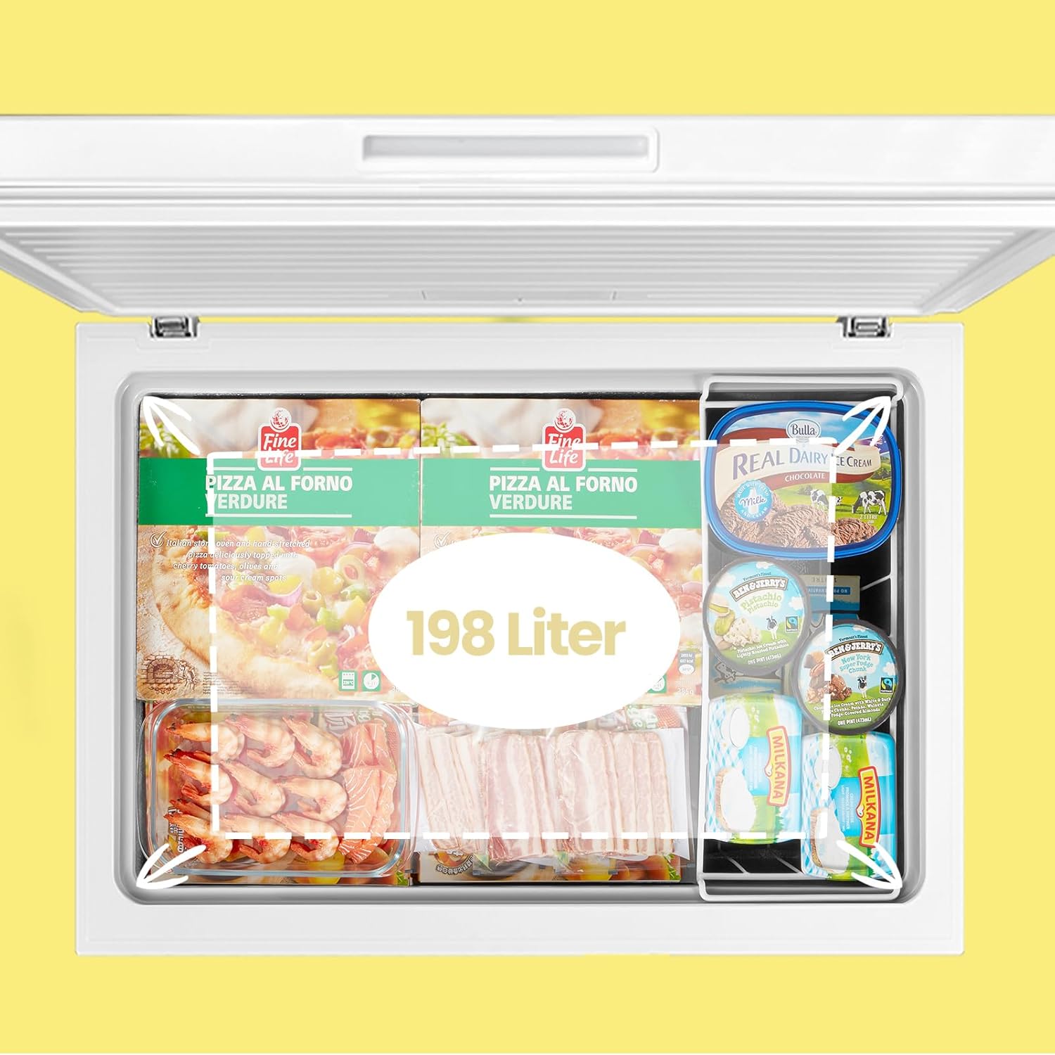Comfee RCC199WH2(E) Gefriertruhe/200 kWh/Jahr/85cm hoch/198L/Hoch effizientes D-förmiges Rohr/Geeignet für verschiedene Einsatzszenarien/Einstellbarer Temperaturregler/Semi Circle Gefrierrohre/Weiß