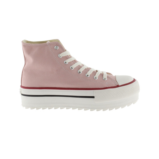 Botas de cano curto Victoria Tribu em lona dupla com logotipo retrô e sola serrilhada.