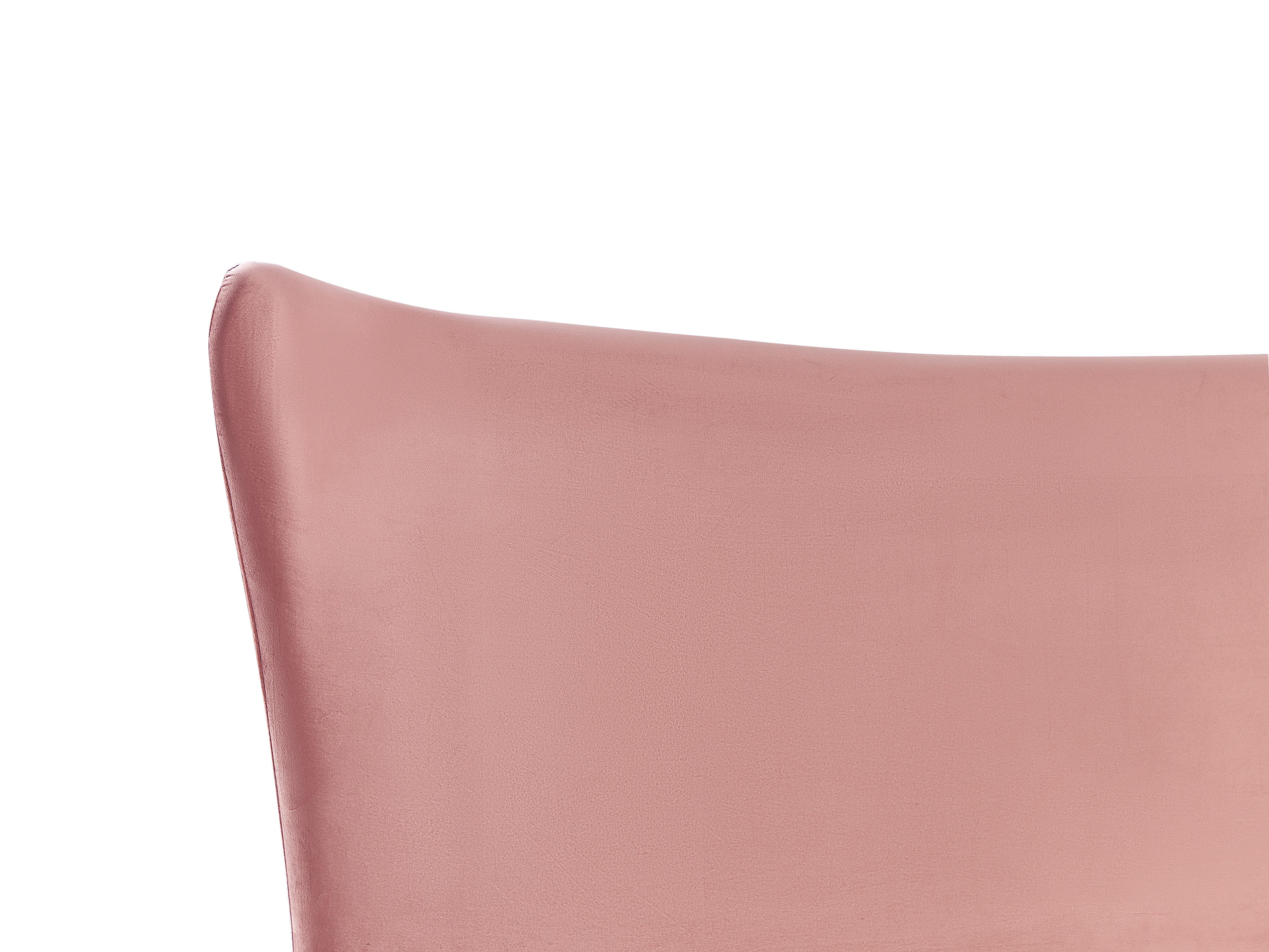 Bed Fluweel CHALEIX 180 x 200 cm Perzikroze