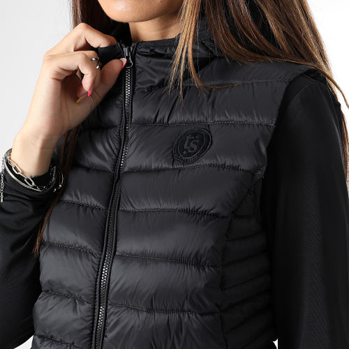 Doudoune Sans Manches A Capuche Femme Terry Noir