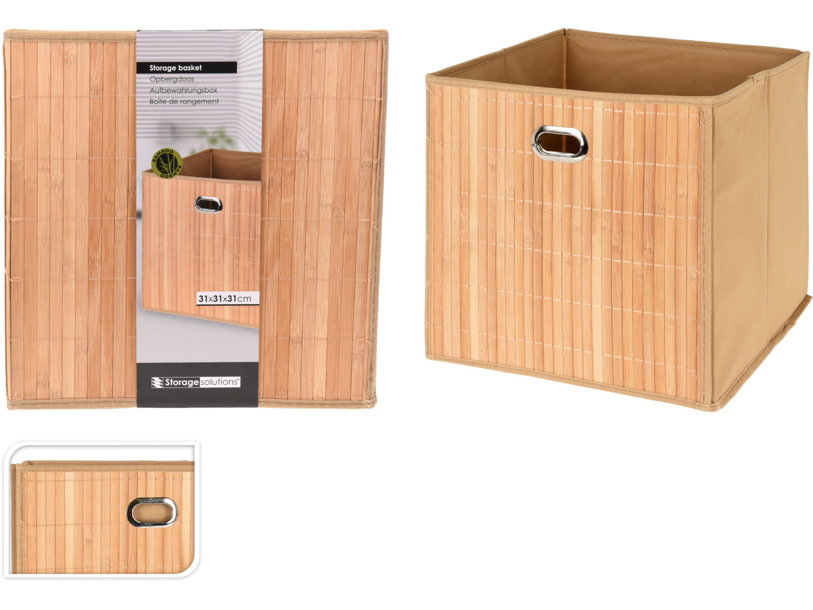 CAIXA PARA ARRUMAÇÃO EM BAMBU 31X31X30.5CM