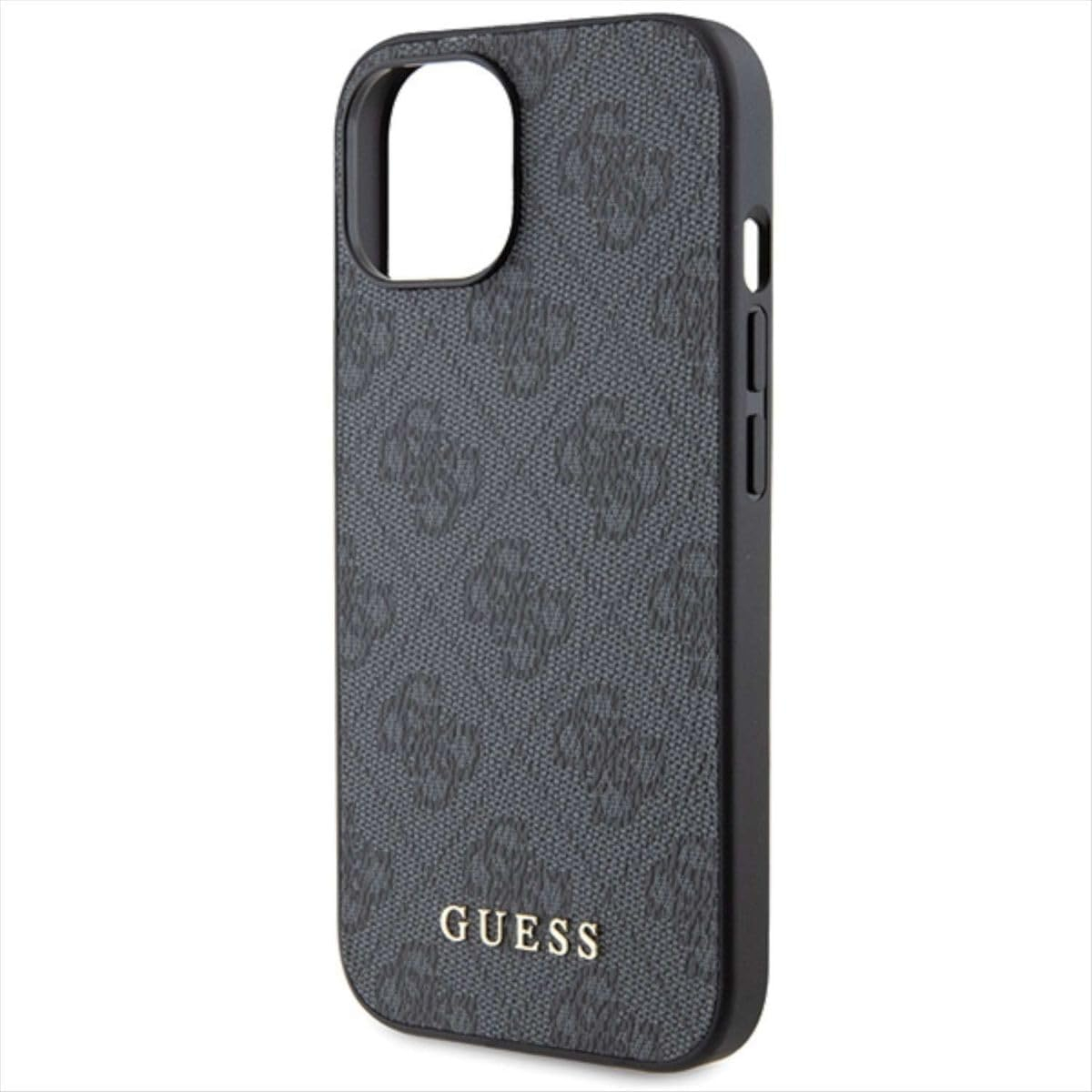 iPhone 15 Leder Hardcase Hülle 4G Metal Logo (GUHCP15SG4GFGR) - Schwarz