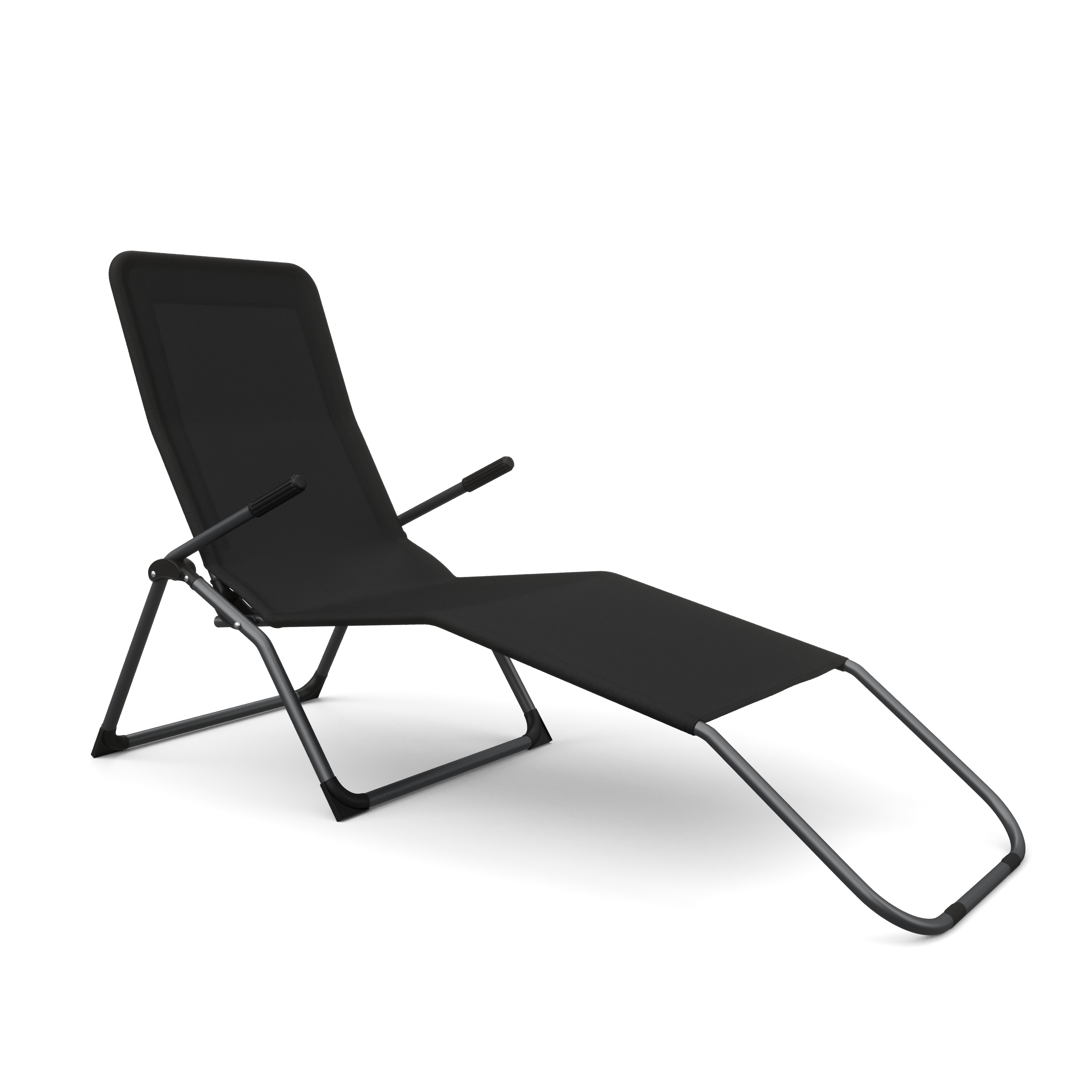 Liegestuhl schwarz 2er Set