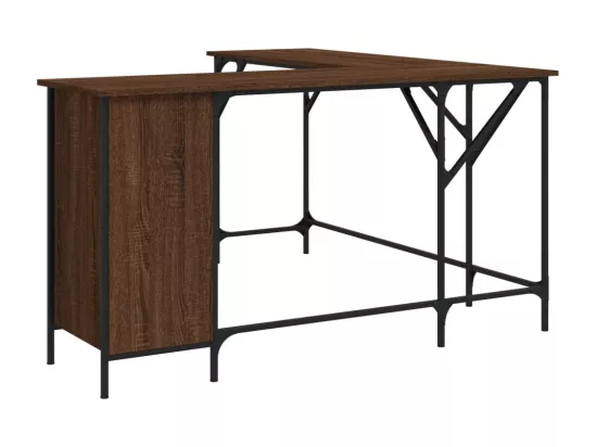 Bureau chêne marron 141x141x75 cm bois d'ingénierie