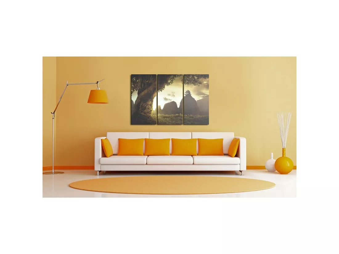Tableau temple sur la colline - 120 x 80 cm