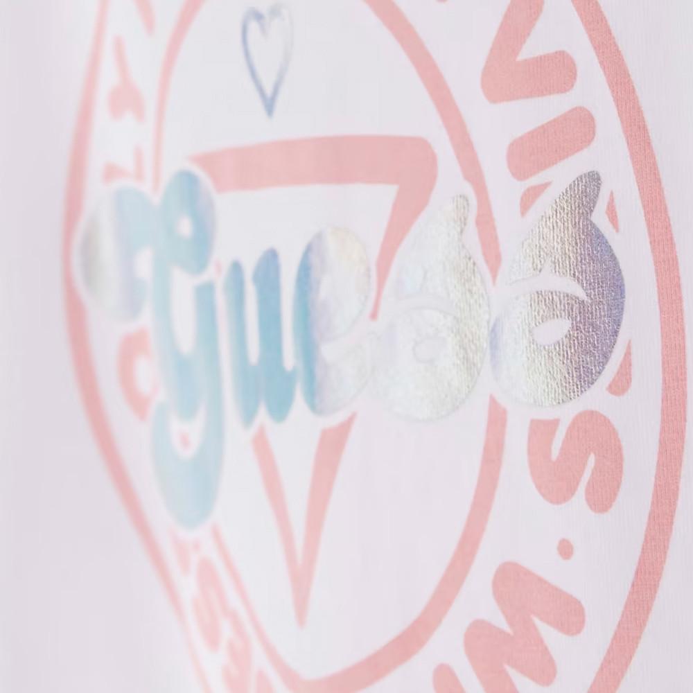 Guess T-shirt Blanc Fille Guess Frontal