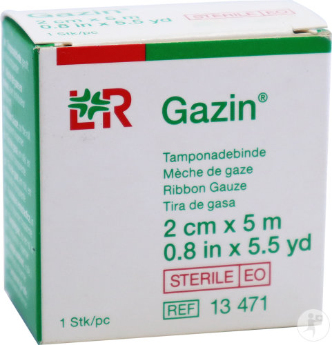 Gazin Mèche De Gaze Stérile 2cm x 5m 1 Pièce