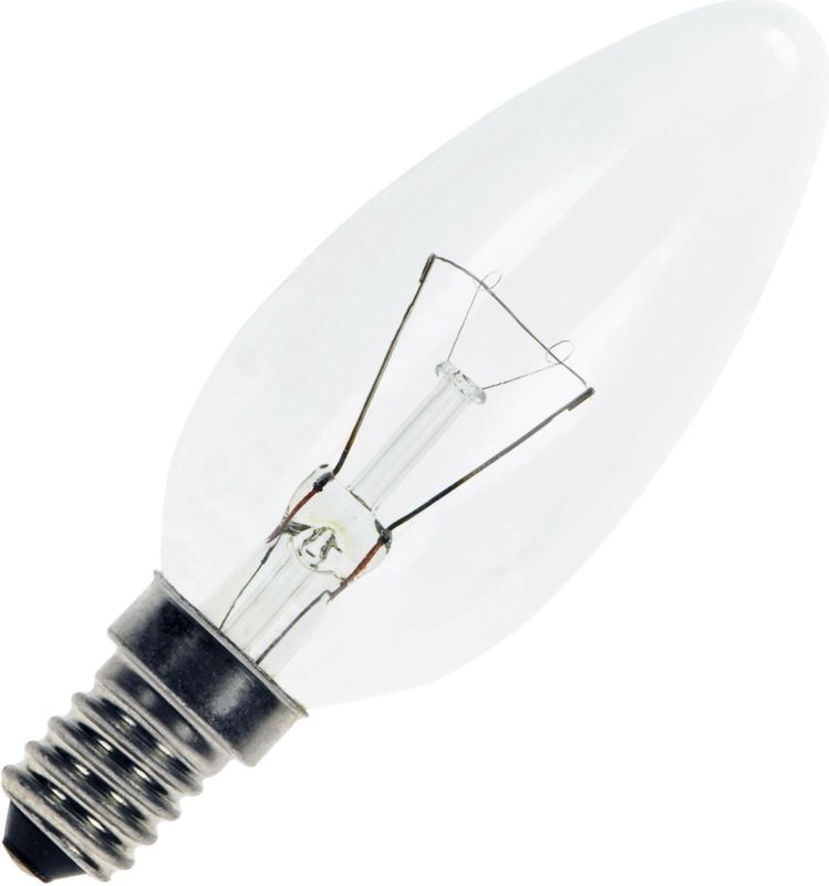 Gloeilamp - E14 - Kaarslamp - Helder - 15W - 35mm