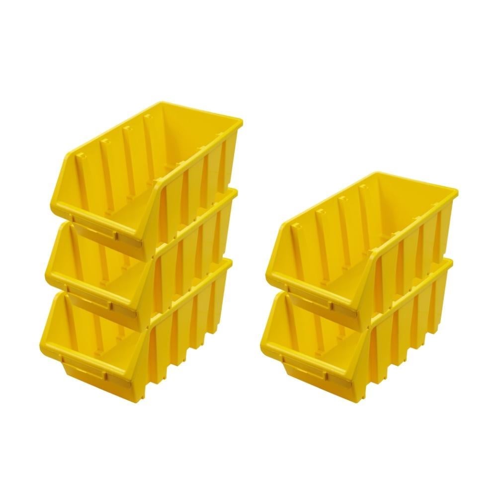 PROREGAL SuperSaver Set 5x Opbergdoos 4 HxBxD 15,5 x 20,4 x 34 cm Polypropyleen Geel