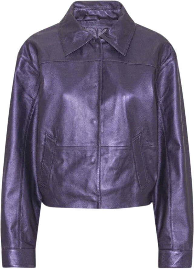 MDK Dunmore Disco 100% Leather Jacket - Purple Purple