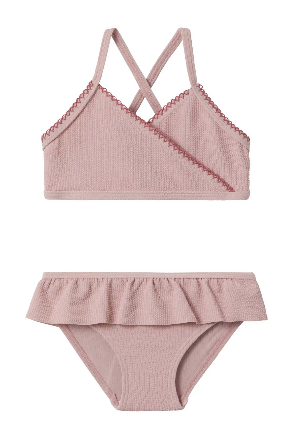 bikini NMFFAMKE met ruches oudroze