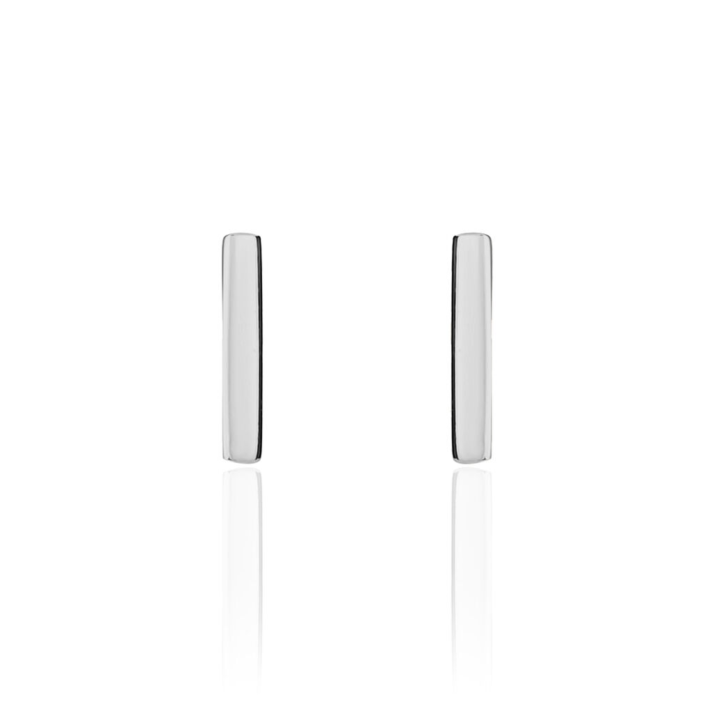 Boucles D'oreilles Puces Birati Argent Blanc
