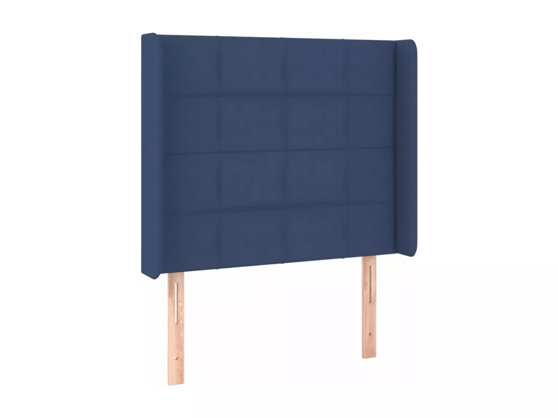 Sommier tapissier avec matelas et LED Bleu 90x190 cm Tissu