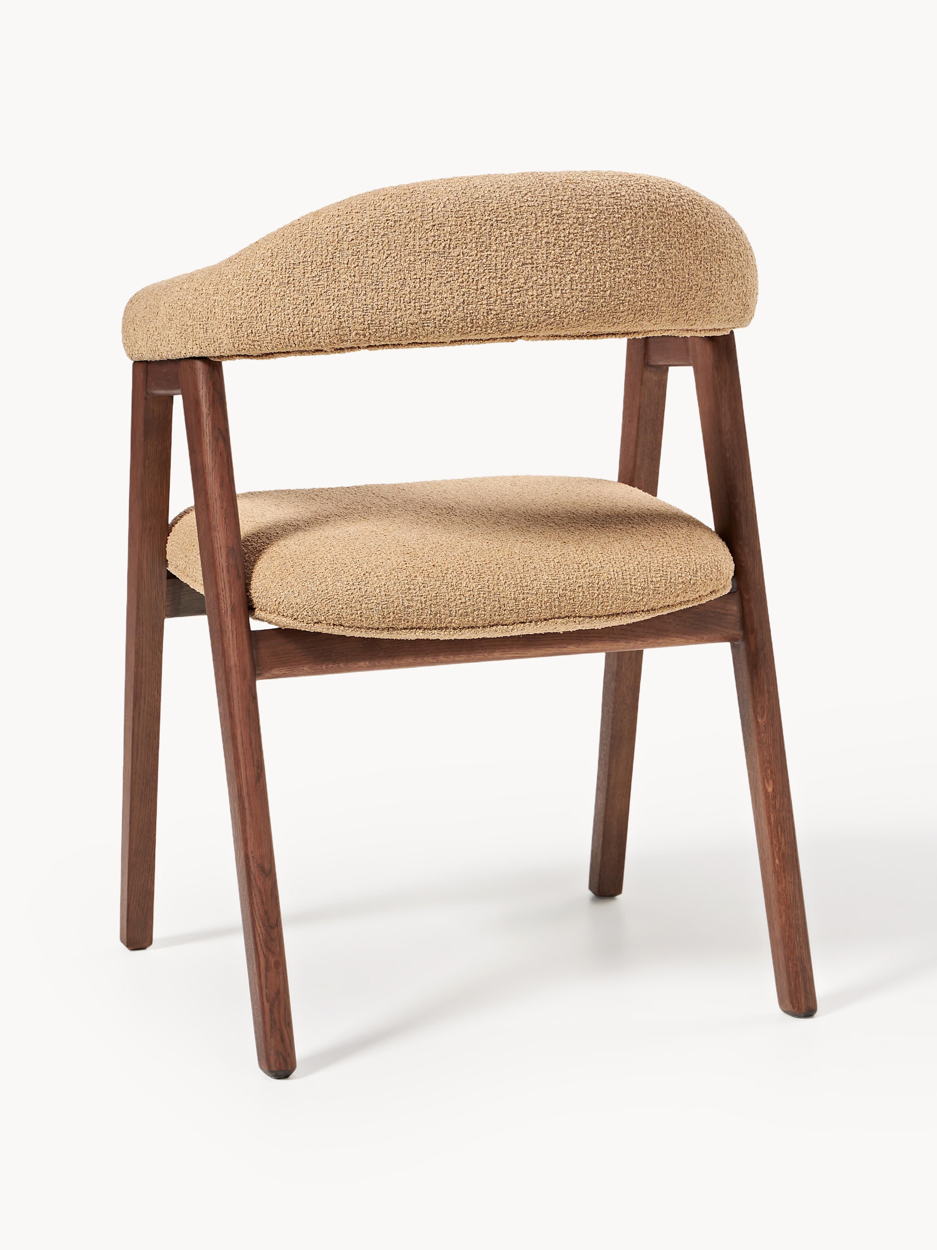 Armstoel Nik met bouclé vulling