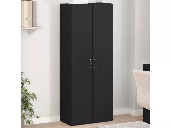 Armoire de classement noir 60x32x153 cm bois d'ingénierie