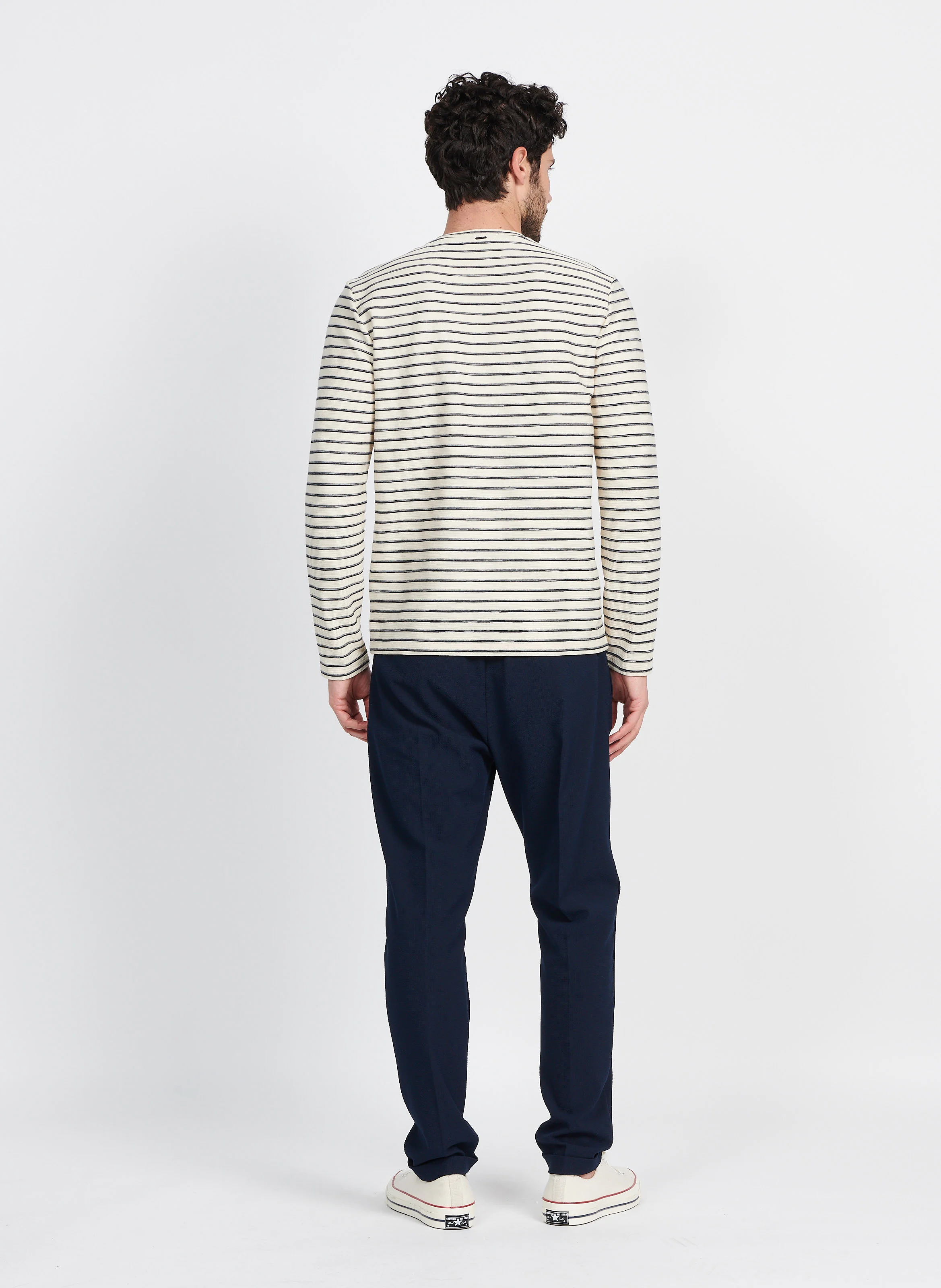 Pantalon carotte élastique | Bleu