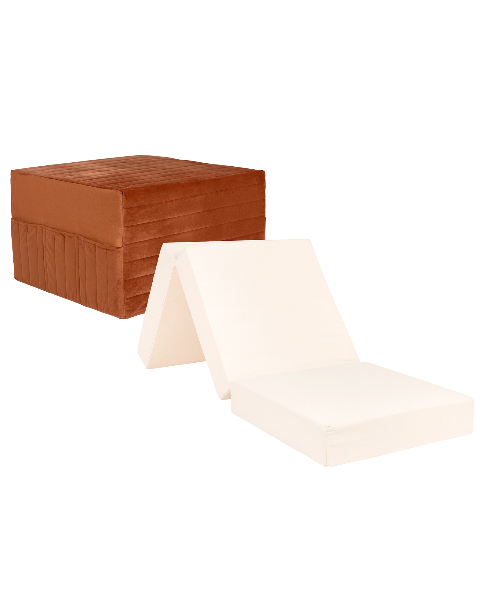 Lit d'appoint pliable eco-velours | Marron