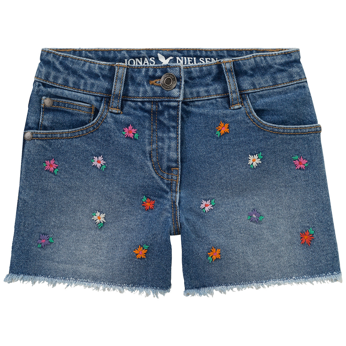 Jonas Nielsen Mädchen Jeansshorts mit Stickerei blau