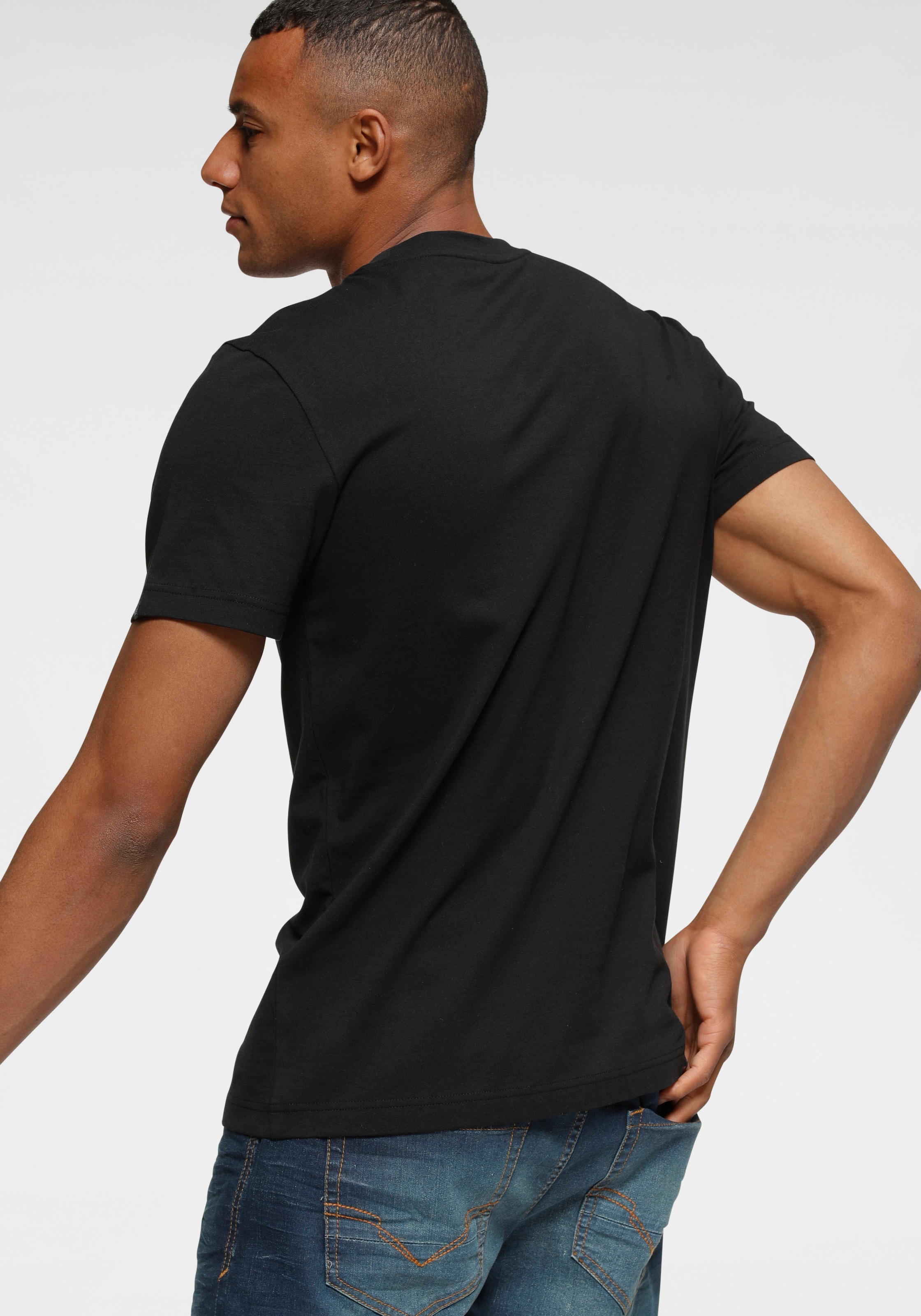 H.I.S Rundhalsshirt , Kurzarm,  schmale Passform,  mit Print,  Rundhals,  aus Baumwolle