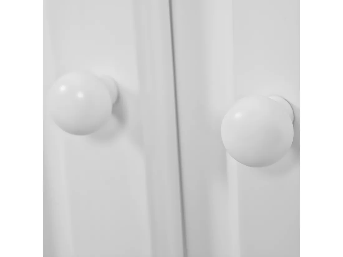 LAURIE - Buffet 3 Portes 3 Tiroirs Bois Massif Vernis Blanc