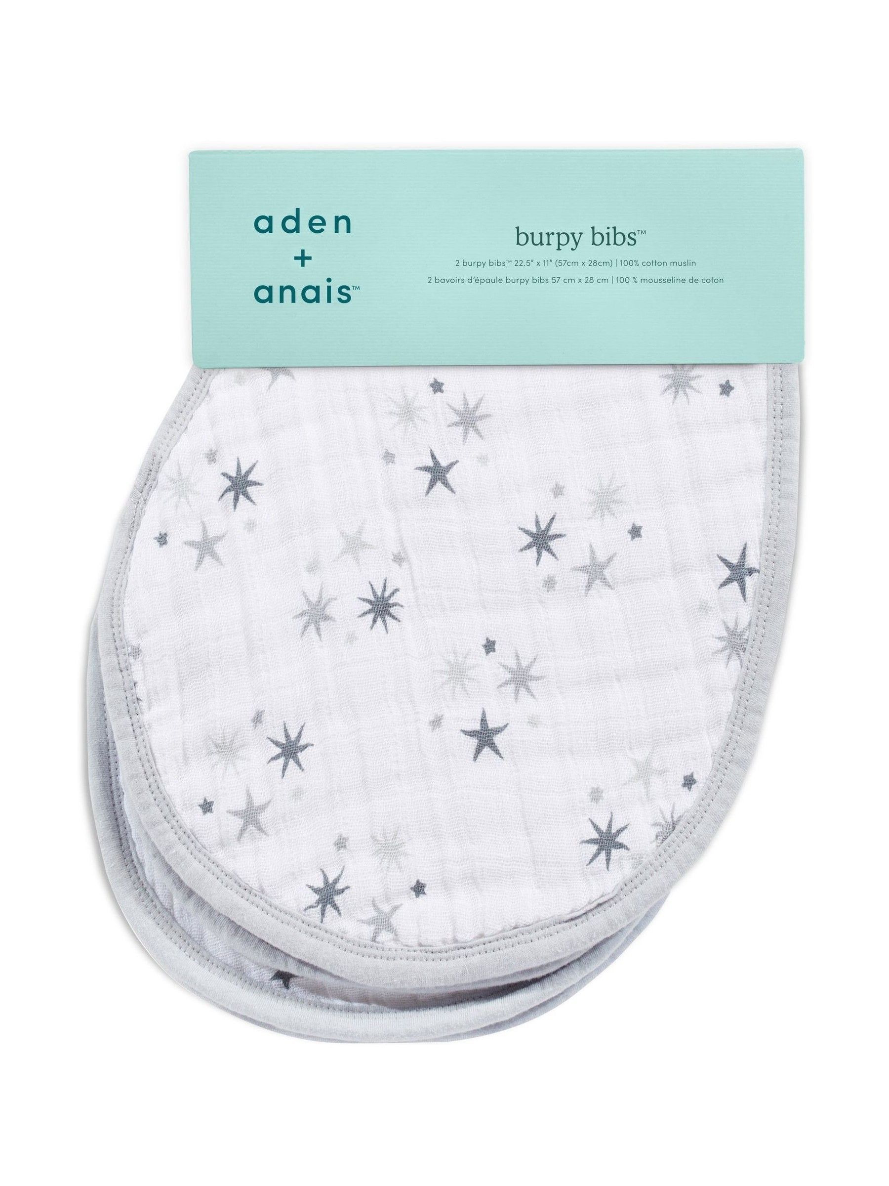 aden + anais Burpy mousseline Twinkle 100% katoenen slabbetjes 2 stuks