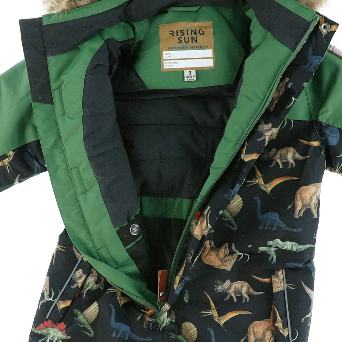 Rising Sun Habit de Neige Une Pièce Dino 2-6ans