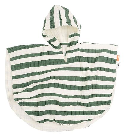Done By Deer Badeponcho - Streifen Green