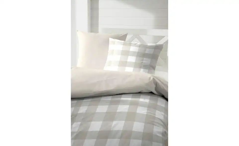 Perkal Bettwäsche-Set 200 cm 135 cm Taupe 135x200 cm