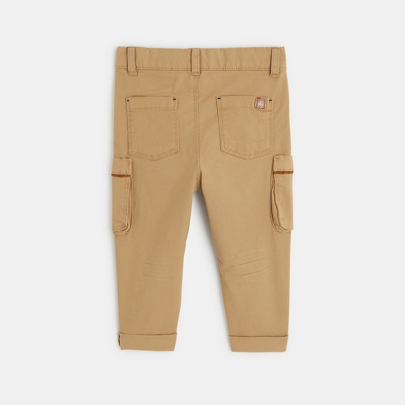 Pantalon battle coton fantaisie beige bébé garçon