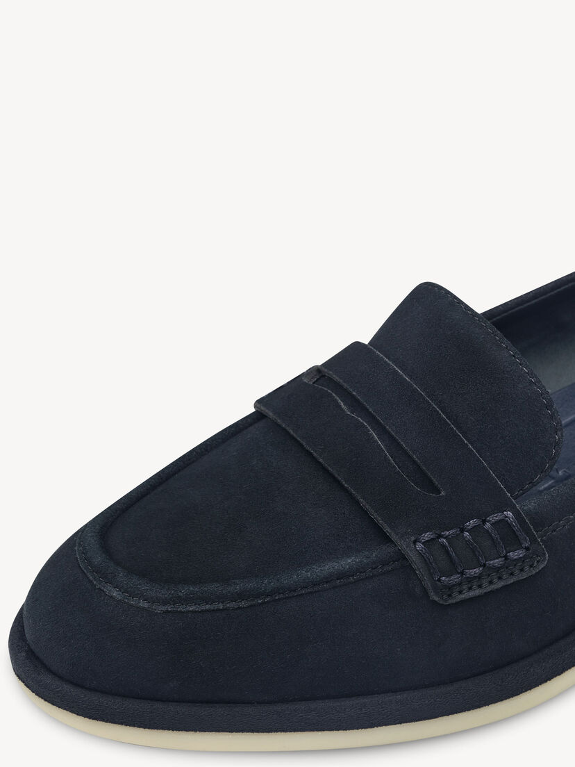 Leren Instappers - blauw