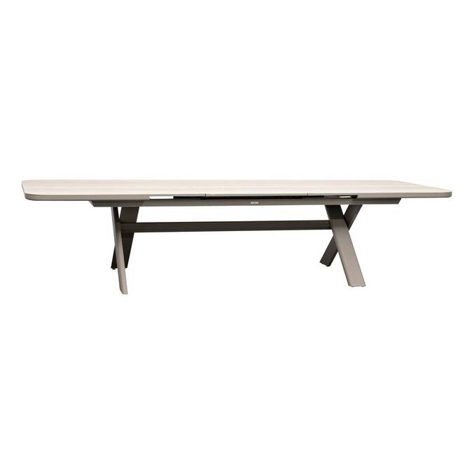 Table de jardin extensible rectangulaire VOLUPTY Beige ficelle / Argile
