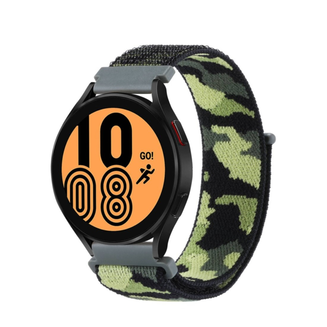 Samsung Galaxy Watch 4 Classic (46mm) Nylon Armband mit Klettverschluss (Gelenkumfang: 170-225mm) - Camouflage (Grün)