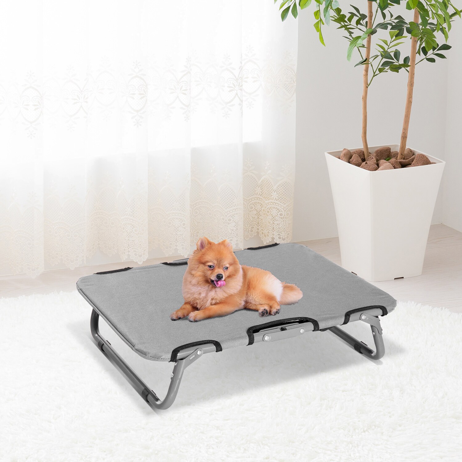 PawHut Hundebett faltbar grau 59 x 46 x 15 cm (LxBxH)