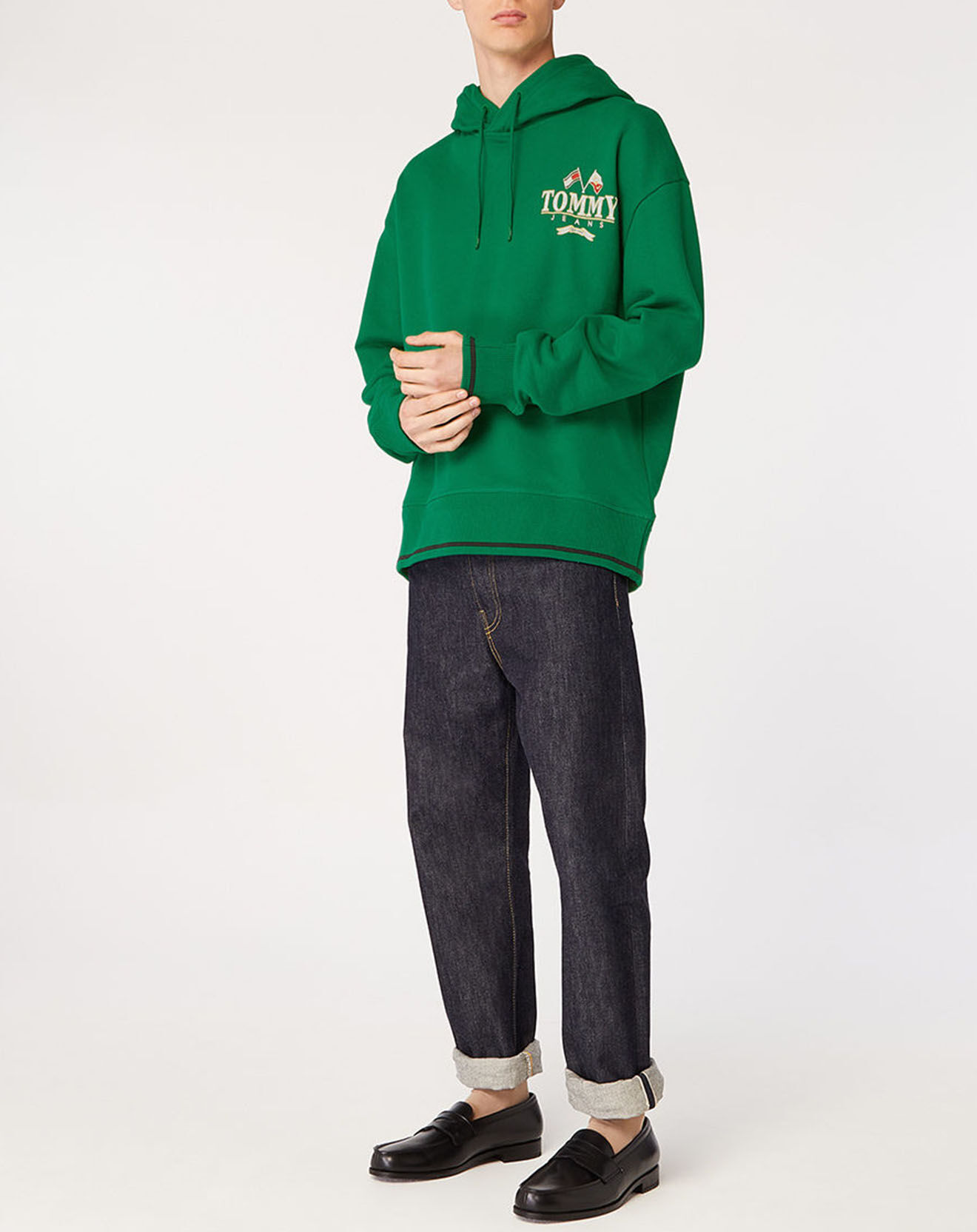 Tommy Jeans Sweat à capuche Skater vert gazon