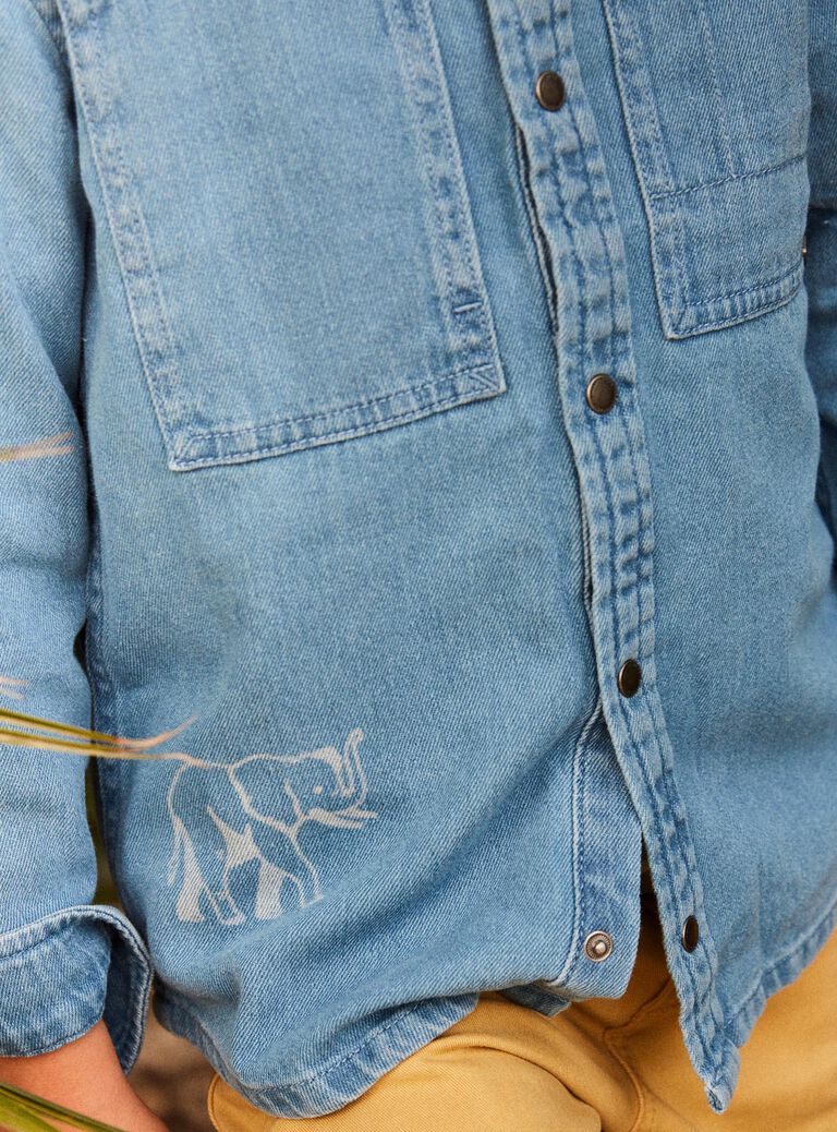 Chemise en jean bleu savane
