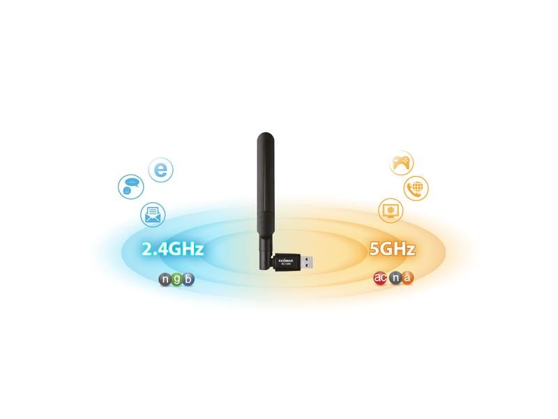Edimax WLAN-AC USB-Stick EW-7822UAD, MU-MIMO AC1200 Dual-Band Wi-Fi USB 3.0 Adapter