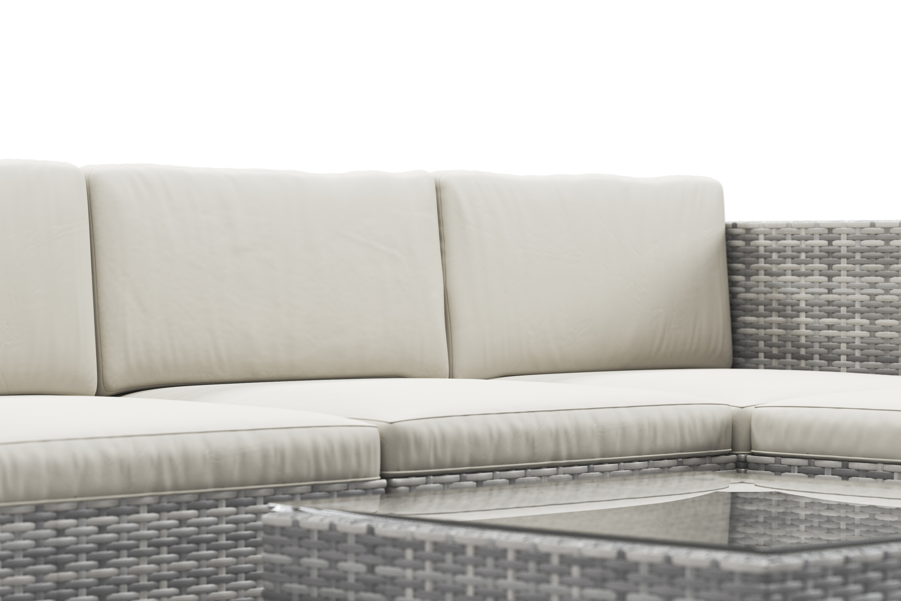 Rattanlounge MALIBU grau/beige