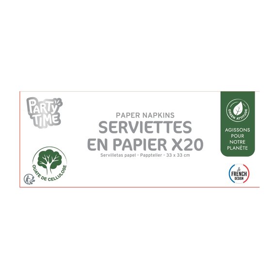 20 serviettes en papier Savane