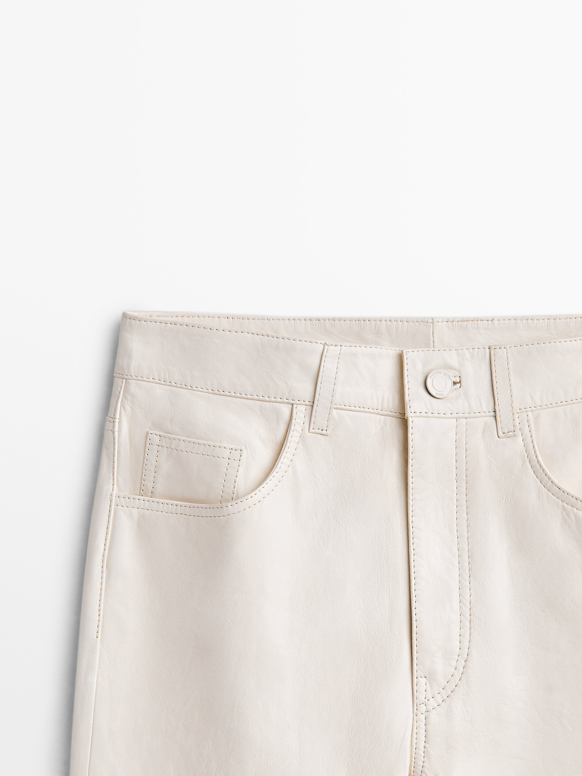Calça de couro napa - BLANCO