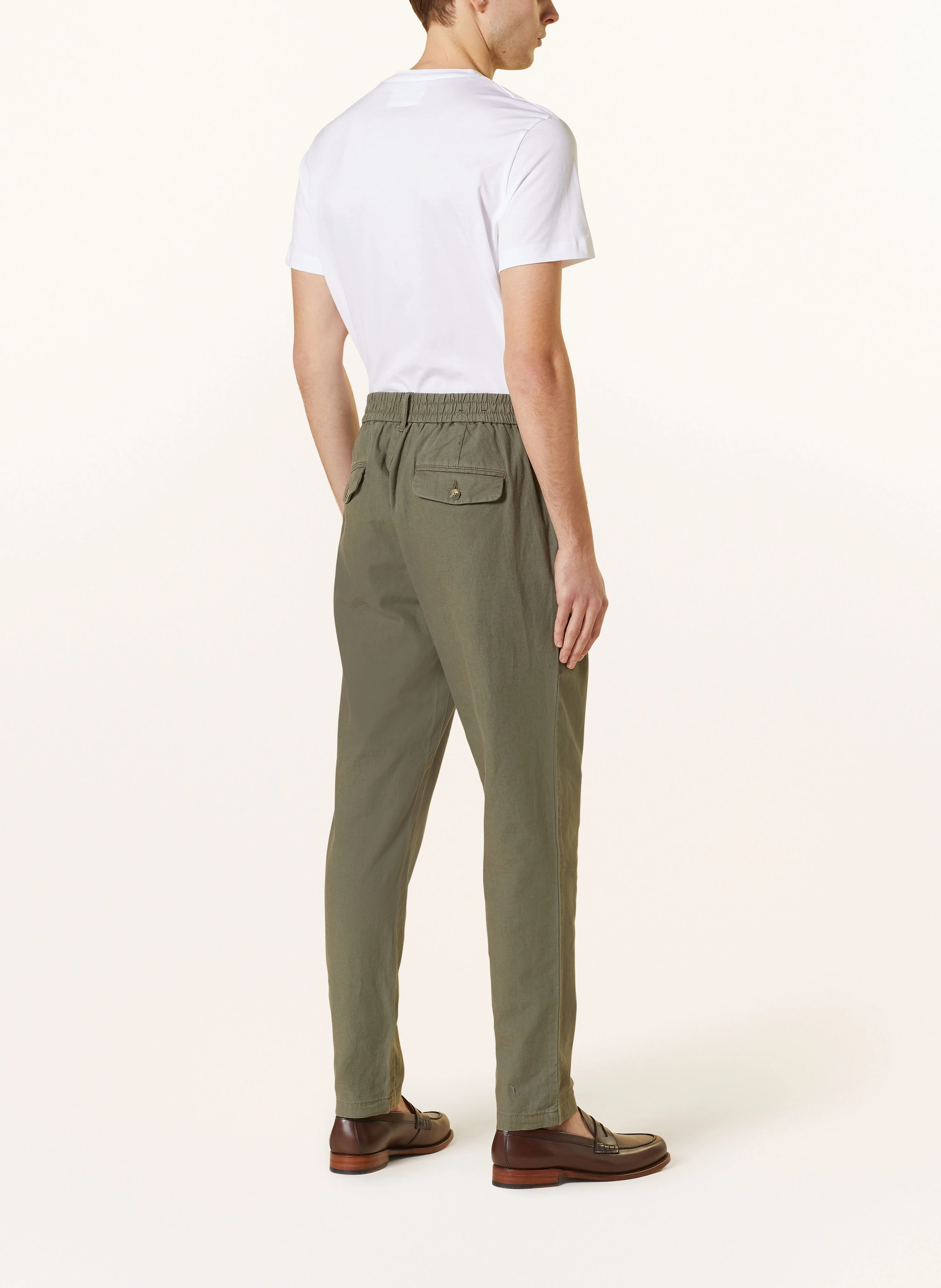 STROKESMAN'S Hose Comfort Fit mit Leinen