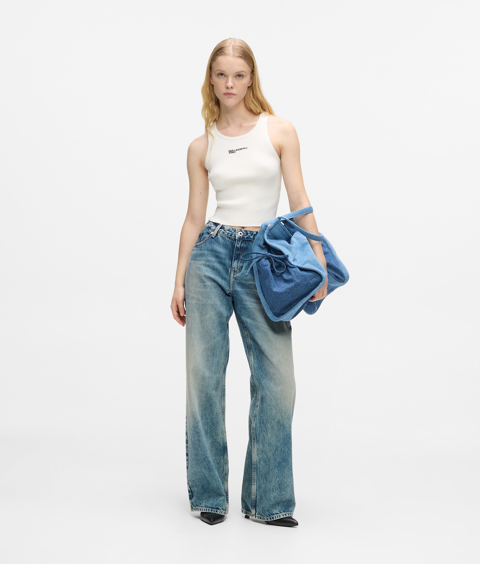 Relaxed jeans met halfhoge taille