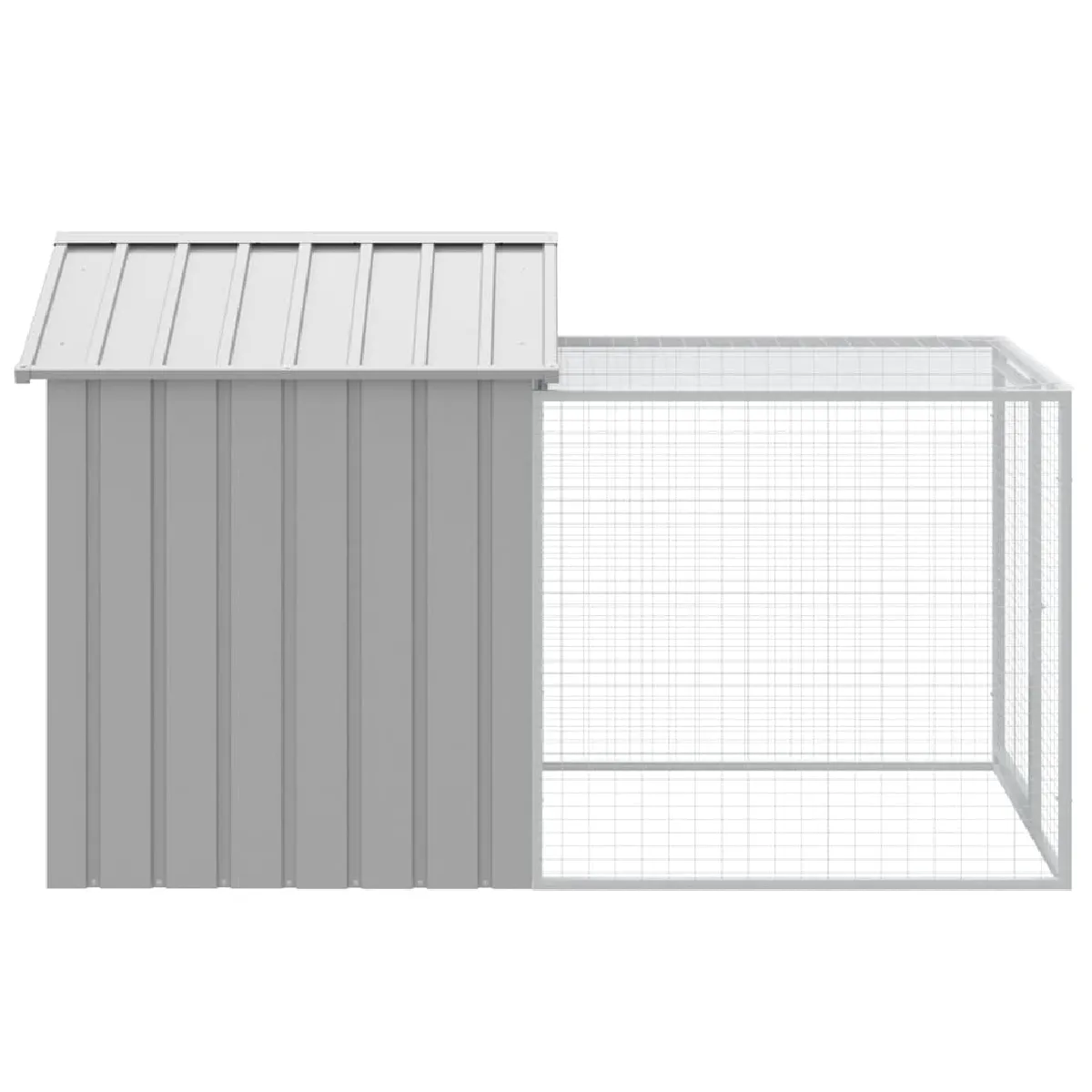 vidaXL Poulailler avec cour gris clair