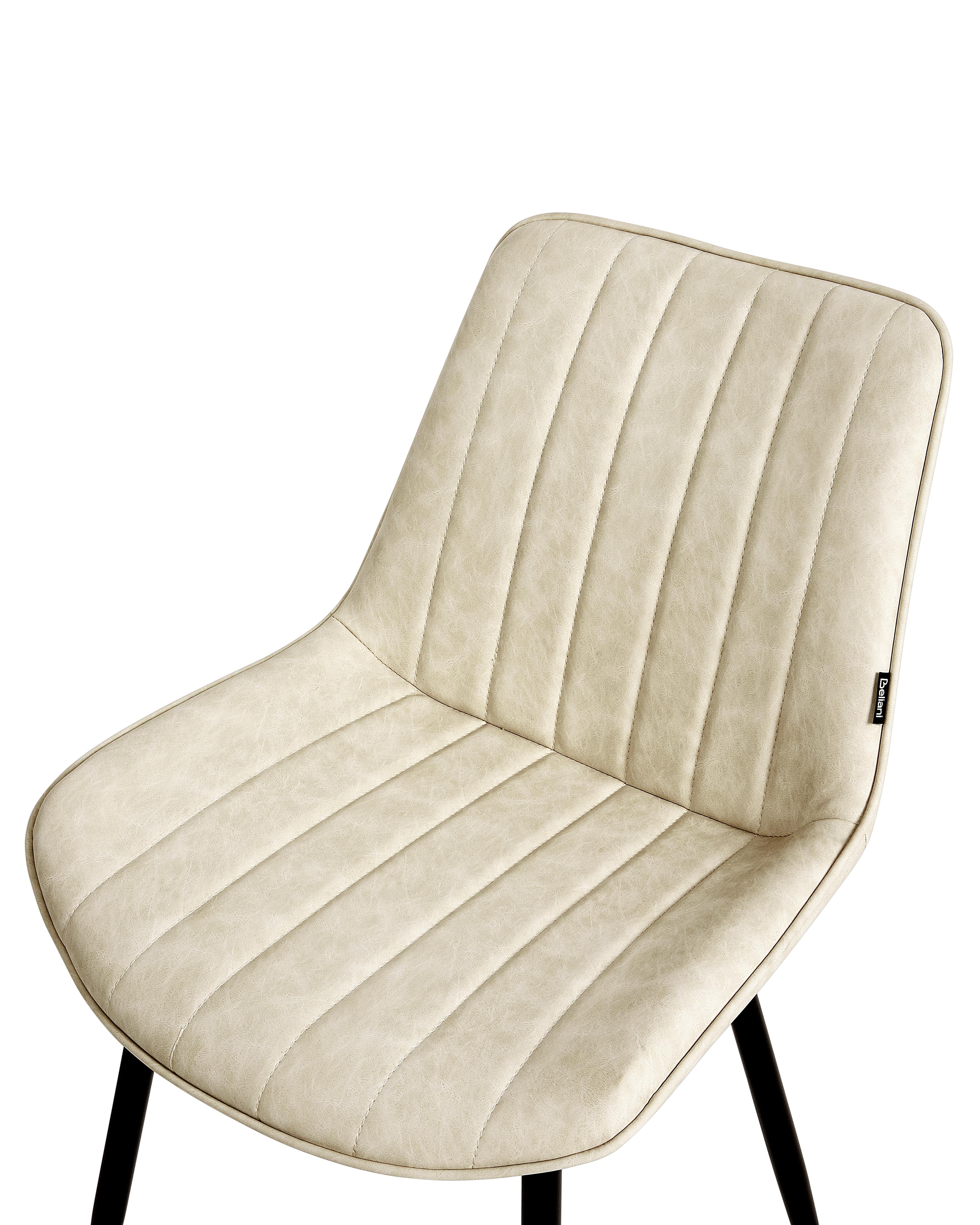 Set van 2 eetkamerstoelen DUBROVNIK Kunstleer Lichtbeige