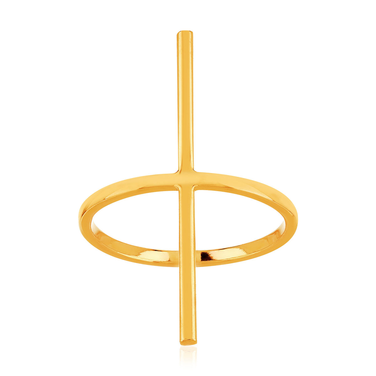 Bague plaqué or jaune, motif barre