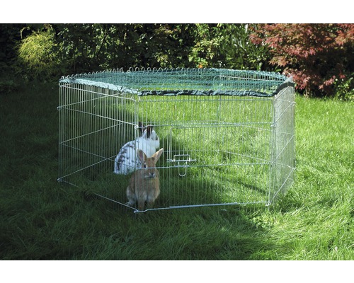 Buitenverblijf voor jonge dieren inclusief beschermnet 123x106x60 cm