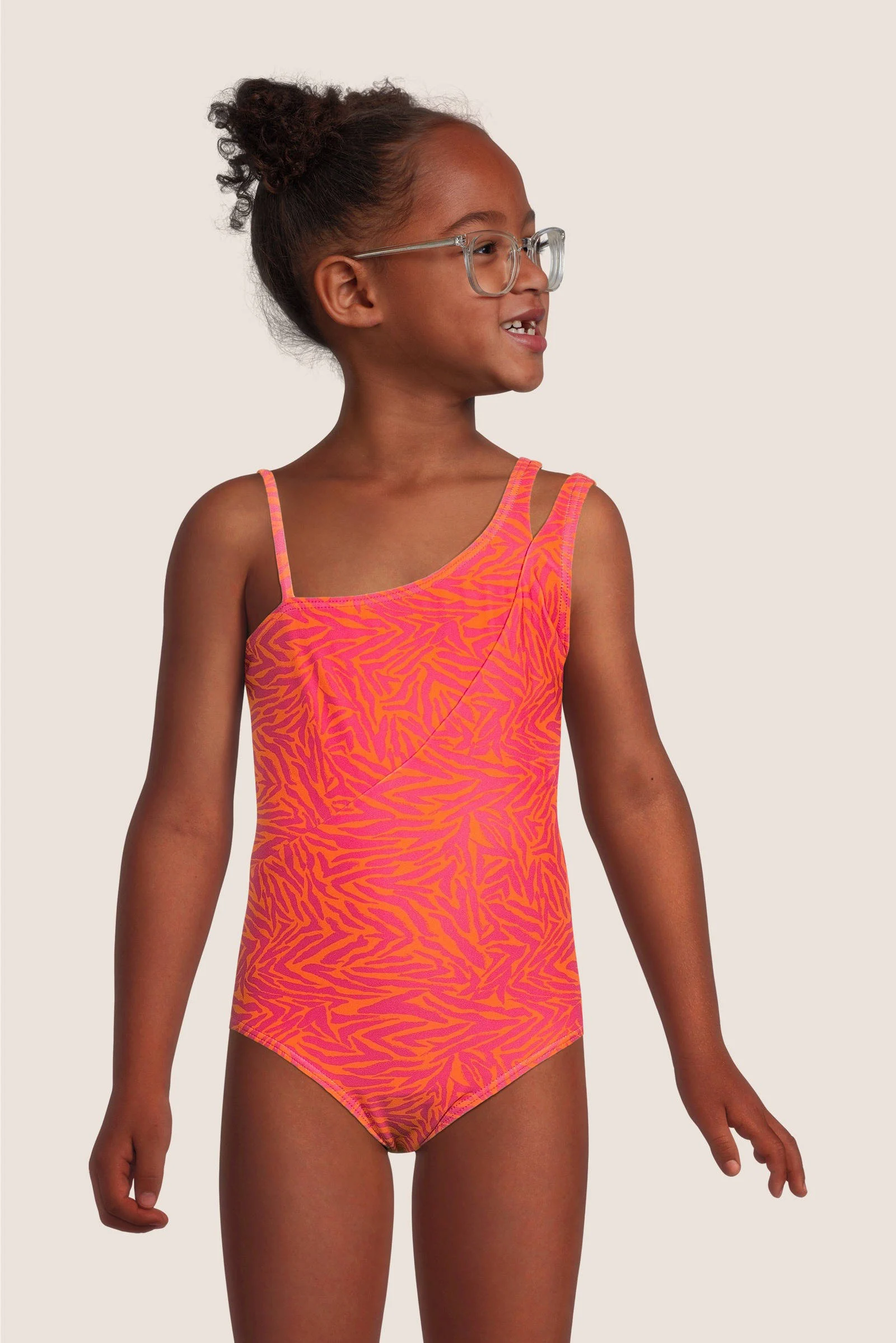 BEACHWAVE one shoulder badpak oranje/roze