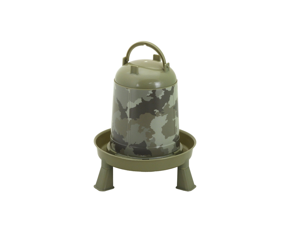 Abreuvoir camouflage nature 3 litres sur pieds poules, volailles