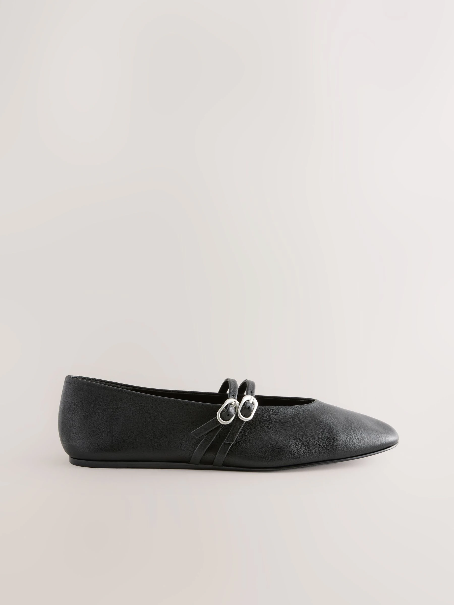 Zwart - Leren Mary Jane-schoenen met ronde neus