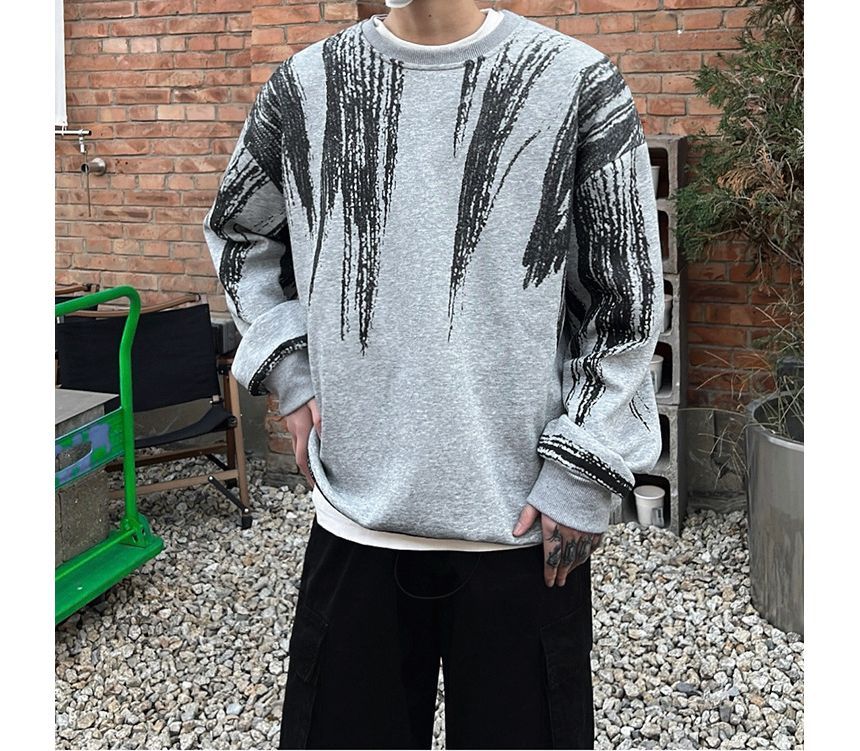 Omozando - Sweatshirt met ronde hals en print